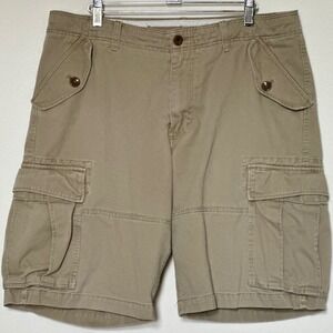 Banana Republic Mens Khaki Cotton Cargo Shorts Tan Size 34 Utility Multi Pocket
